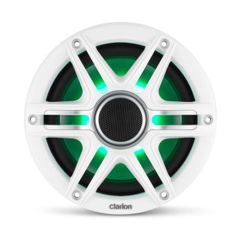 Clarion CMSP-651RGB-SWG with white grille and green lighting