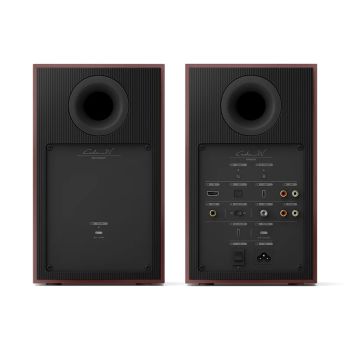 KEF Coda W vintage burgundy rear-connections